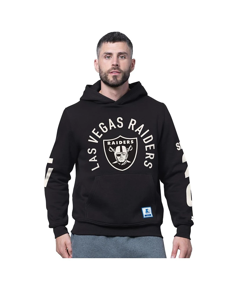 Starter Men's Black Las Vegas Raiders Handoff Fleece Hoodie Sweatshirt