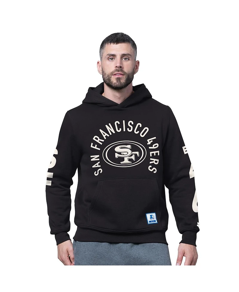 Starter Men's Black San Francisco 49ers Handoff Fleece Hoodie Sweatshirt