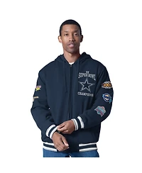 G-iii Sports by Carl Banks Men's Navy Dallas Cowboys Power Forward Commemorative Fleece Full-Zip Hoodie
