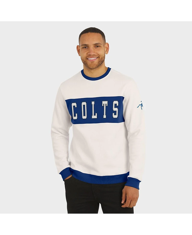 Fanatics Men's Darius Rucker Collection by Cream Indianapolis Colts Color Block Pullover Sweatshirt