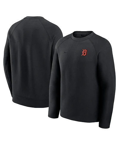 Nike Men's Black Detroit Tigers Tech Fleece Raglan Sweatshirt