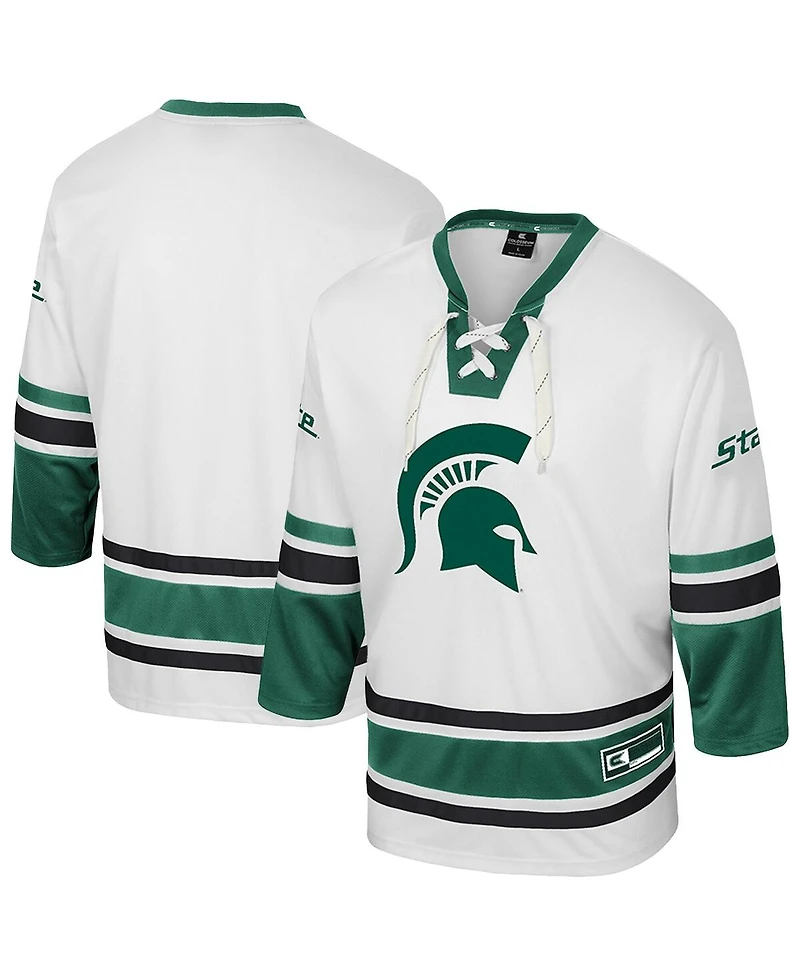 Colosseum Men's Cream Michigan State Spartans Puck Proud Fashion Hockey Jersey