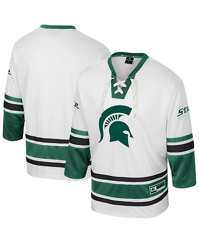 Colosseum Men's Cream Michigan State Spartans Puck Proud Fashion Hockey Jersey