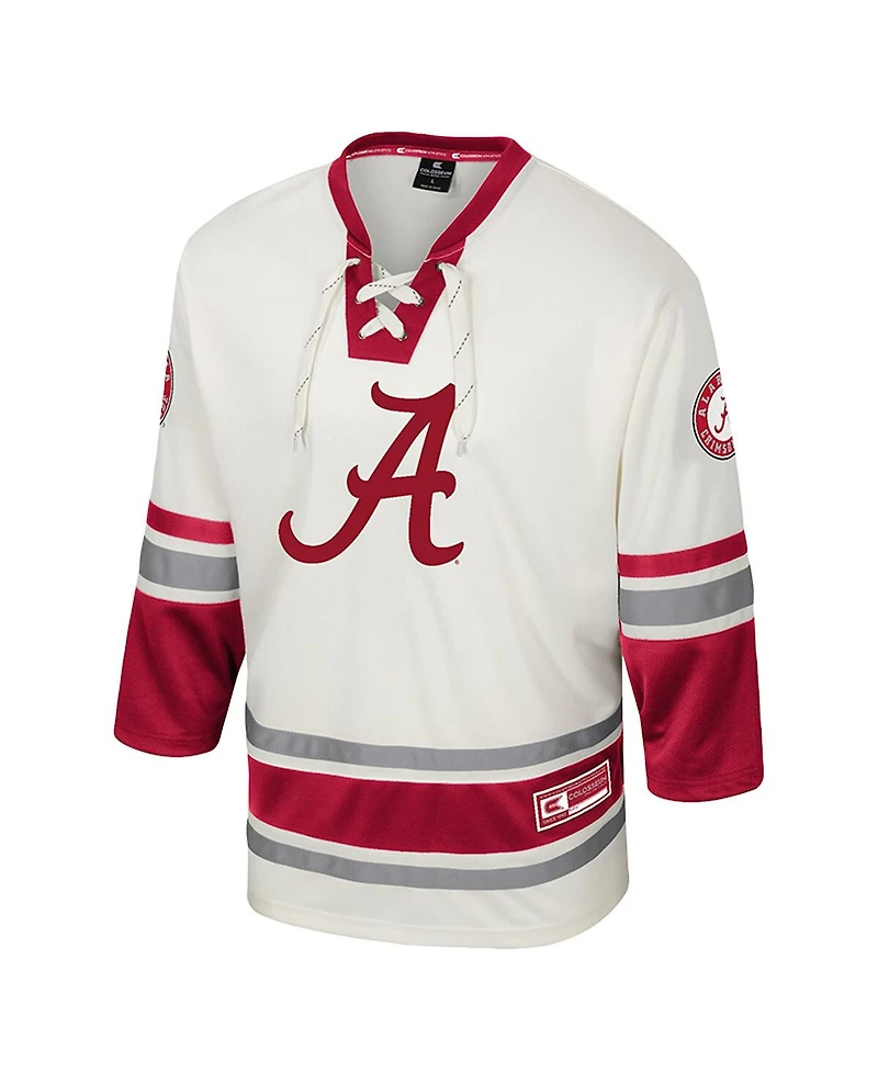 Colosseum Men's Cream Alabama Crimson Tide Puck Proud Fashion Hockey Jersey