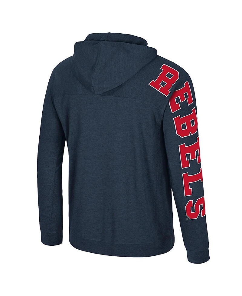 Colosseum Men's Navy Ole Miss Rebels Back Business Long Sleeve Raglan T-Shirt