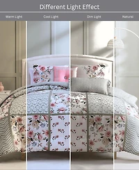 Bebejan Sage Serenity 100% Cotton Sateen 5 Piece Queen Size Reversible Comforter Set