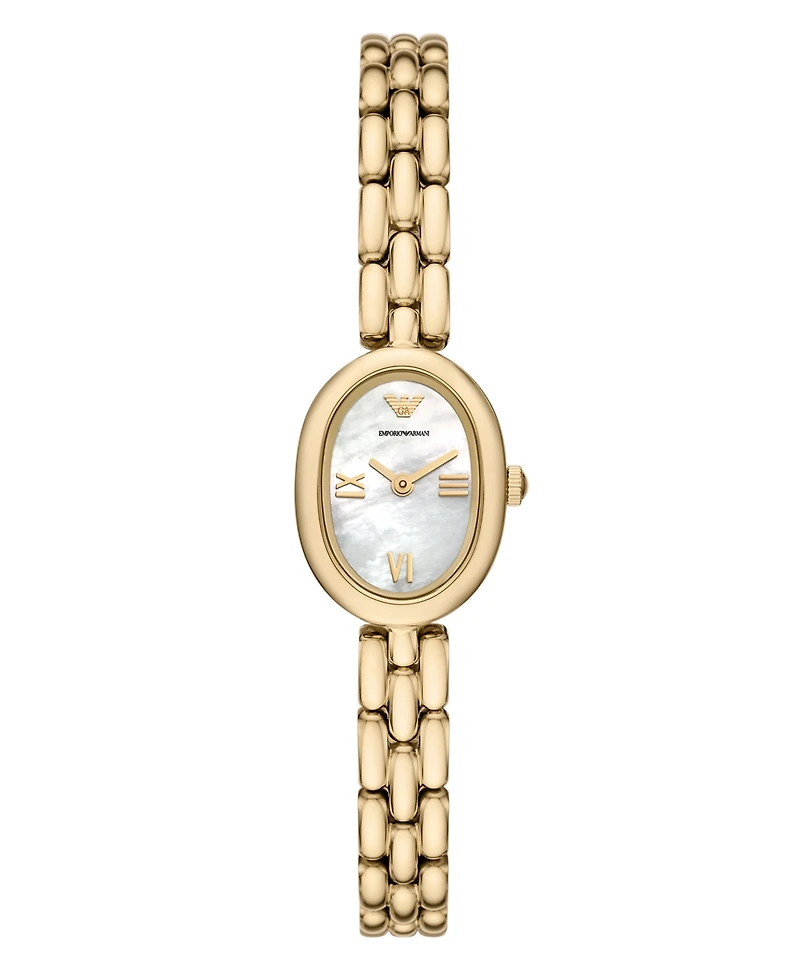 Emporio Armani Women's Two-Hand Gold-Tone Stainless Steel Watch, 24mm
