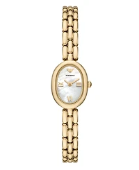 Emporio Armani Women's Two-Hand Gold-Tone Stainless Steel Watch, 24mm
