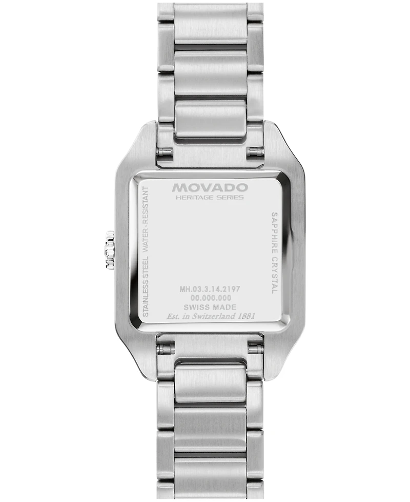 Movado Women's 1917 Lab Grown Diamond Swiss Quartz Stainless Steel Watch, 25x34.1mm
