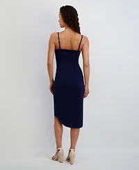 Siena Women's Sleeveless Cowlneck Bodycon Ruched Dress