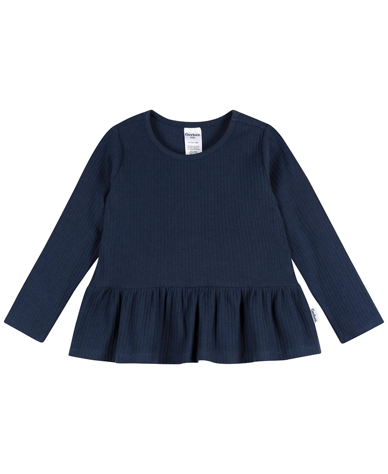 Gerber Baby Girls 3-Pack Long Sleeve Shirts
