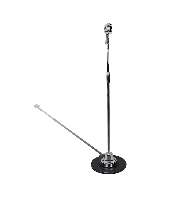 Classic Retro Vintage Style Microphone & Swing Stand, Silver Style