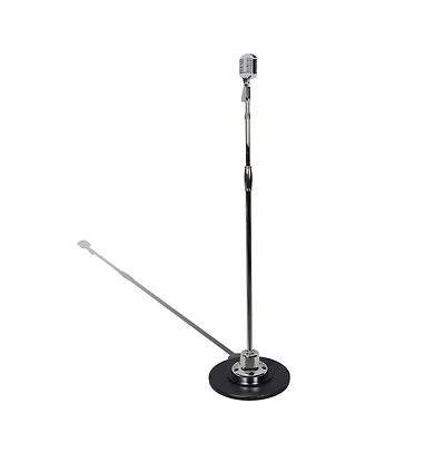 Classic Retro Vintage Style Microphone & Swing Stand, Silver Style