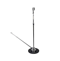 Classic Retro Vintage Style Microphone & Swing Stand, Silver Style
