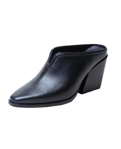Shelley | Mid-Height Stack Heel Western Mule