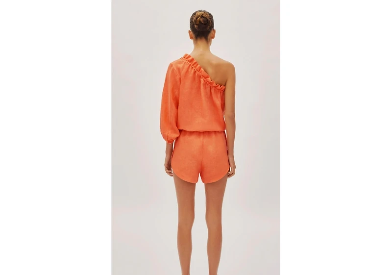 Labeca London Women's Capri Citrus Linen One Sleeve Top
