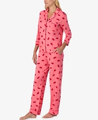 Kate Spade New York Women's 2-Piece Sleepwear 3/4-Sleeve Top and Pajama Pants Set