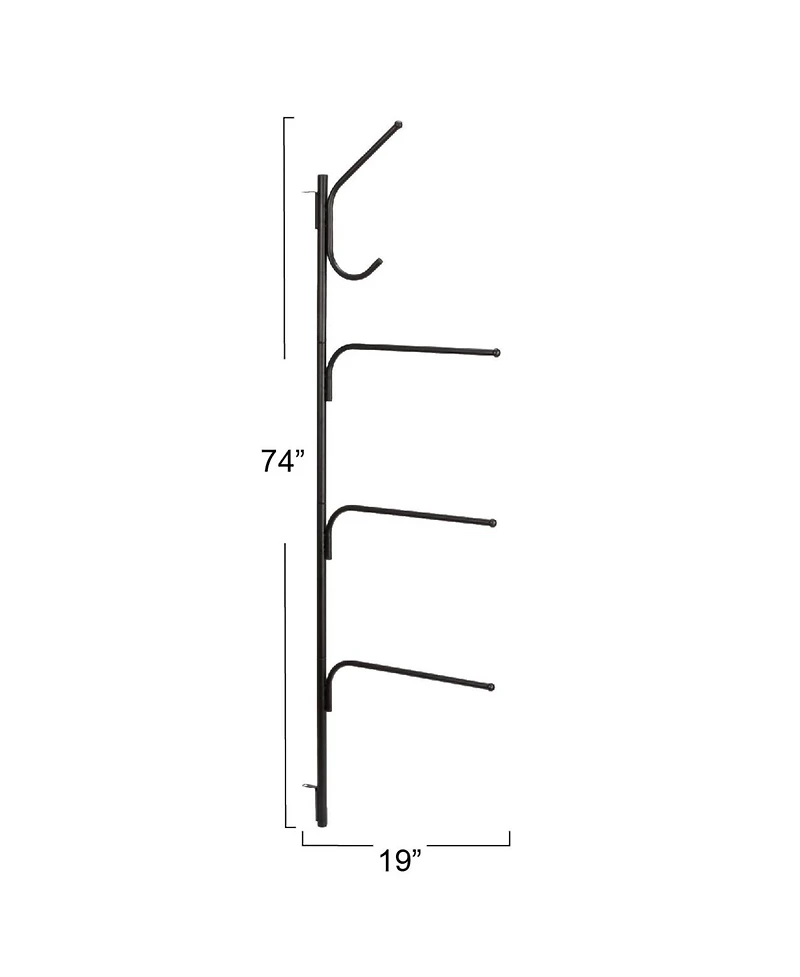 Household Essentials Hinge-It Clutterbuster Steel Valet Family Towel Bar, Silver