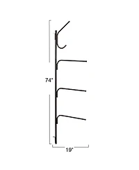 Household Essentials Hinge-It Clutterbuster Steel Valet Family Towel Bar, Silver