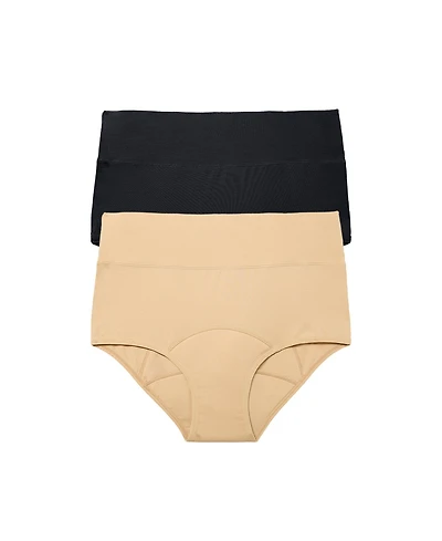 Comfort Choice Women's Cotton Spandex Incontinence Brief 2-Pack