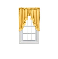 Ellis Stacey 1.5" Rod Pocket High Quality Fabric Solid Color Window Ruffled Swag 60"x38