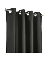 Thermaplus 100% Polyester Glacier Balance Temperature Solid Faux Silk Blackout Grommet Curtain Panel 52" x 84" Black