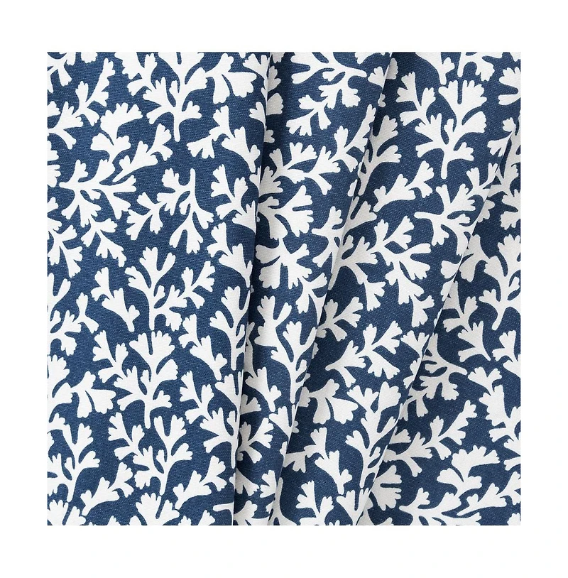 Ellis Curtain Sea Tumble Window Treatment 3" Rod Pocket 100% Cotton Curtain Panels Pairs 100" x 72" Navy