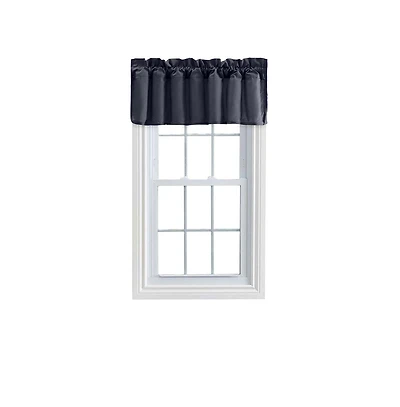 Ellis Stacey 3" Rod Pocket High Quality Fabric Solid Color Window Lined Filler Valance 42"x13" Navy
