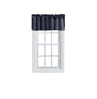 Ellis Stacey 3" Rod Pocket High Quality Fabric Solid Color Window Lined Filler Valance 42"x13" Navy