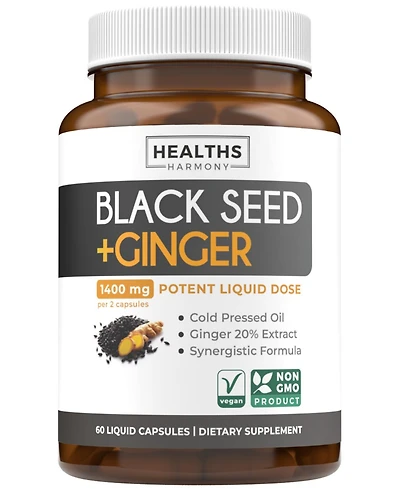 Healths Harmony Black Seed Oil + Ginger, 60ct