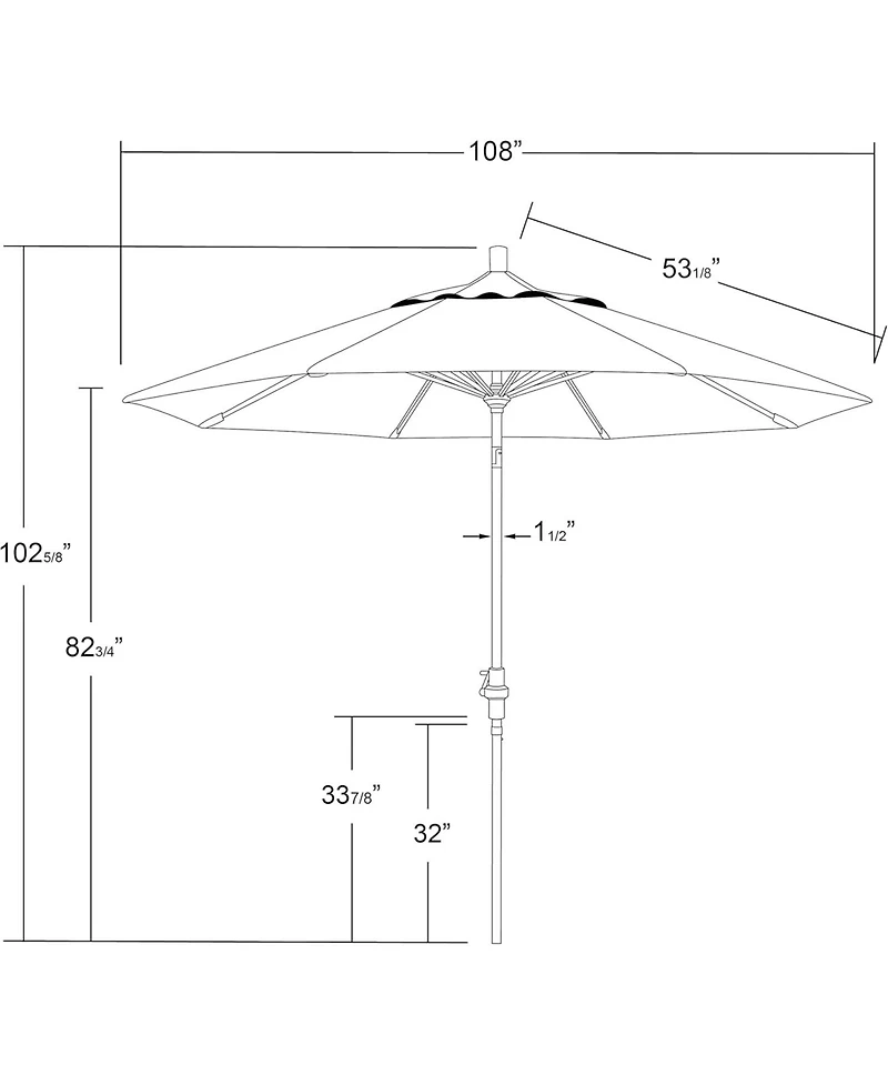 Astella 9-Foot Wood-Grained Steel Market Patio Umbrella with Push Lift in Taupe Polyester