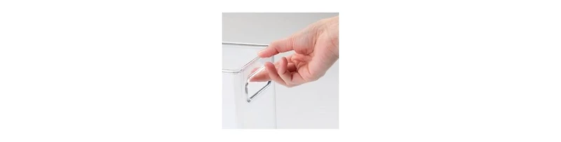 mDesign Tall Plastic Bathroom Organizer Bin with Built-In Handles, 4 Pack, Clear