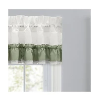 Ellis Curtain Madelyn Ruffled Victorian 1.5" Rod Pocket Valances for Windows 60" x 16