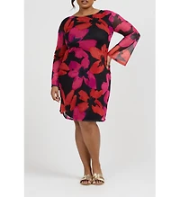 Fashion-szn Curve Women's Bold Floral Print Mini Dress