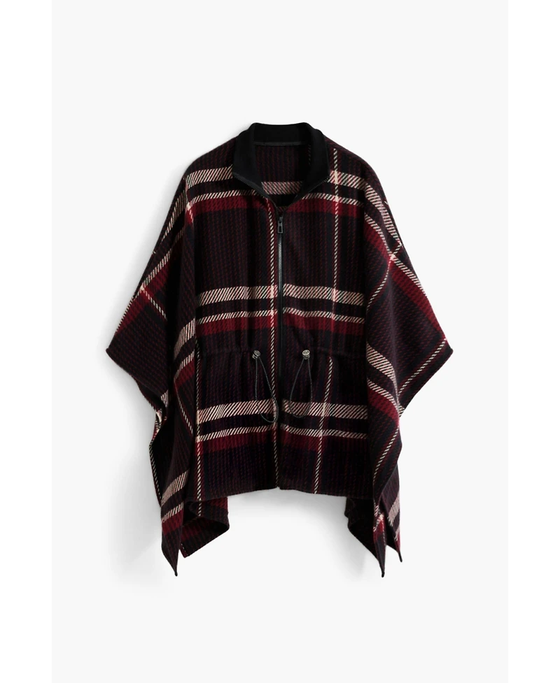 Desigual Women's Tartan poncho