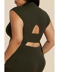 Eloquii Women's Open Back Sweater Top