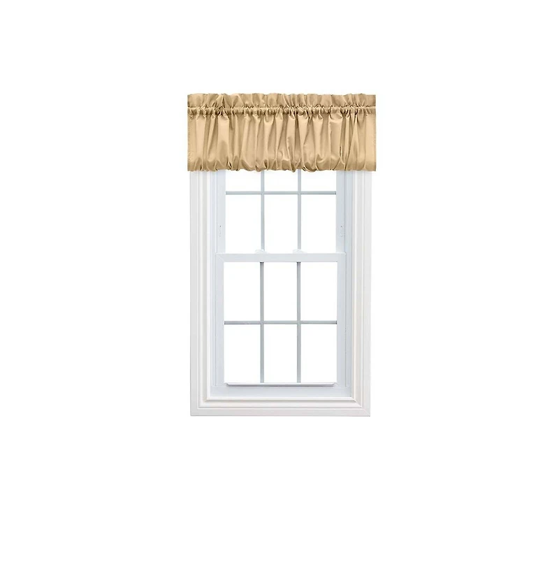 Ellis Stacey Solid Color Window 1.5" Rod Pocket High Quality Fabric Balloon Valance 60"x15" Almond
