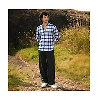 Campus Sutra Men's Navy Blue Bi-Buffalo Check Shirt