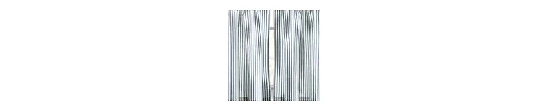 Ellis Curtain Plaza Classic Ticking Stripe Printed on Natural Ground 1.5" Rod Pocket Tailored Tiers 56" x 24