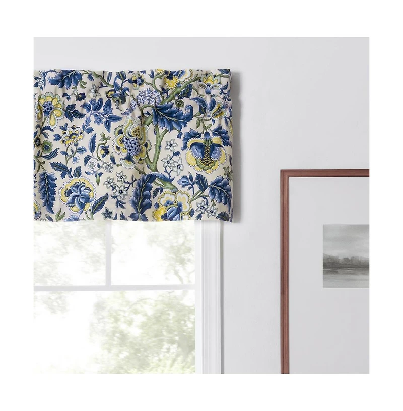 Ellis Curtain Regency Straight 3" Rod Pocket Valances for Windows 50" x 15" Blue