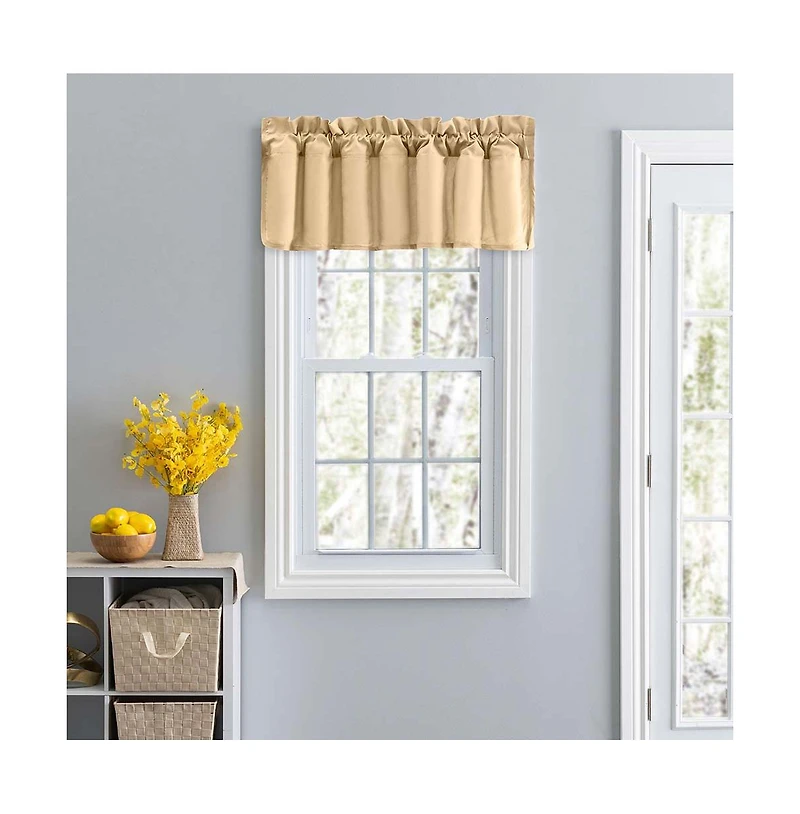 Ellis Stacey Solid Color Window 3" Rod Pocket High Quality Fabric Lined Filler Valance 42"x13" Almond