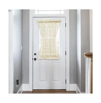 Ellis Curtain Shadow Stripe 1.5" Rod Pocket Semi Sheer Door Curtain Panel 40" x 40" Natural