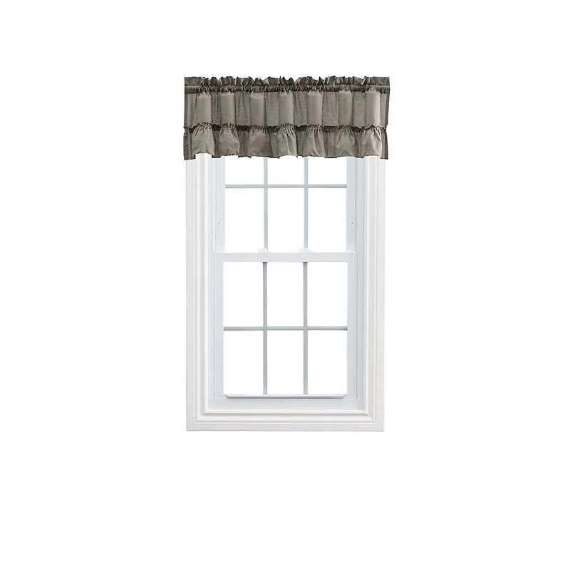 Ellis Stacey 1.5" Rod Pocket High Quality Fabric Solid Color Window Ruffled Filler Valance 54"x13