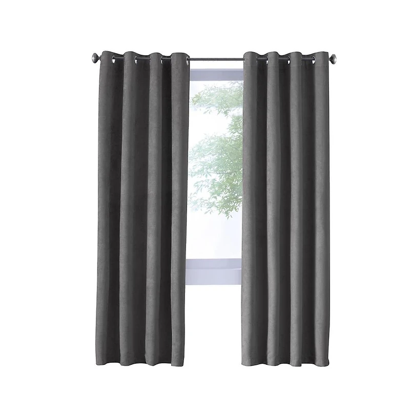 Thermaplus Navar Blackout Window Treatment Grommet Curtain Panel for Bedroom Livingroom 54" x Dark Grey