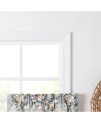 Ellis Bella Rose Stylish Medium Scale Printed Floral Pattern 1.5" Rod Pocket Tier 56"x24" Mist