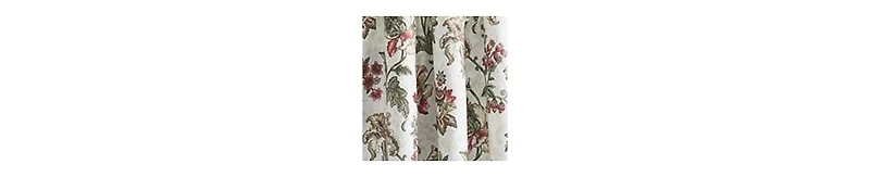 Ellis Curtain Madison Floral Design Printed Natural Ground 1.5" Rod Pocket Tailored Tier 56" x 24" Brick
