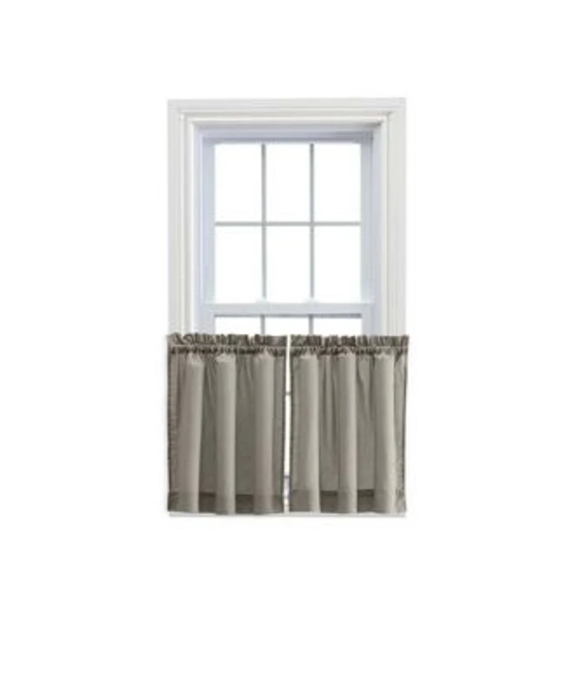 Ellis Stacey 1.5 X22 Rod Pocket High Quality Fabric Solid Color Window Tailored Tier Pair 56 X22x36 X22
