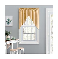 Ellis Curtain Lisa Solid Color Poly Cotton Duck Fabric Tailored Swag 56" x 36" Butter