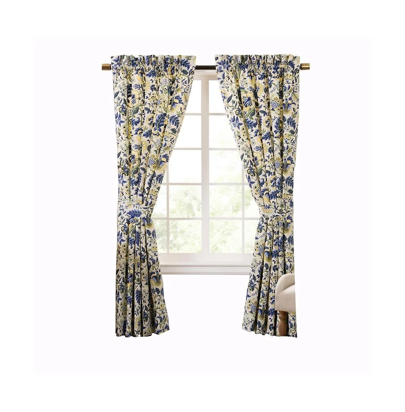 Ellis Curtain Regency 3" Rod Pocket Curtain Panel Pair with Tiebacks 96" x