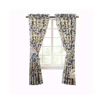 Ellis Curtain Regency 3" Rod Pocket Curtain Panel Pair with Tiebacks 96" x
